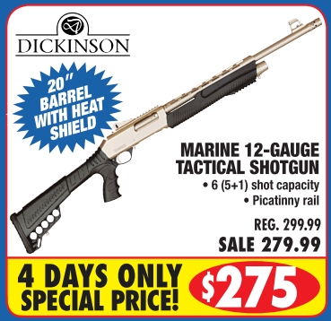 Marine 12 Gauge Tactical Shotgun 6 5 1 Shot Capacity Pica Big 5 Sporting Goods